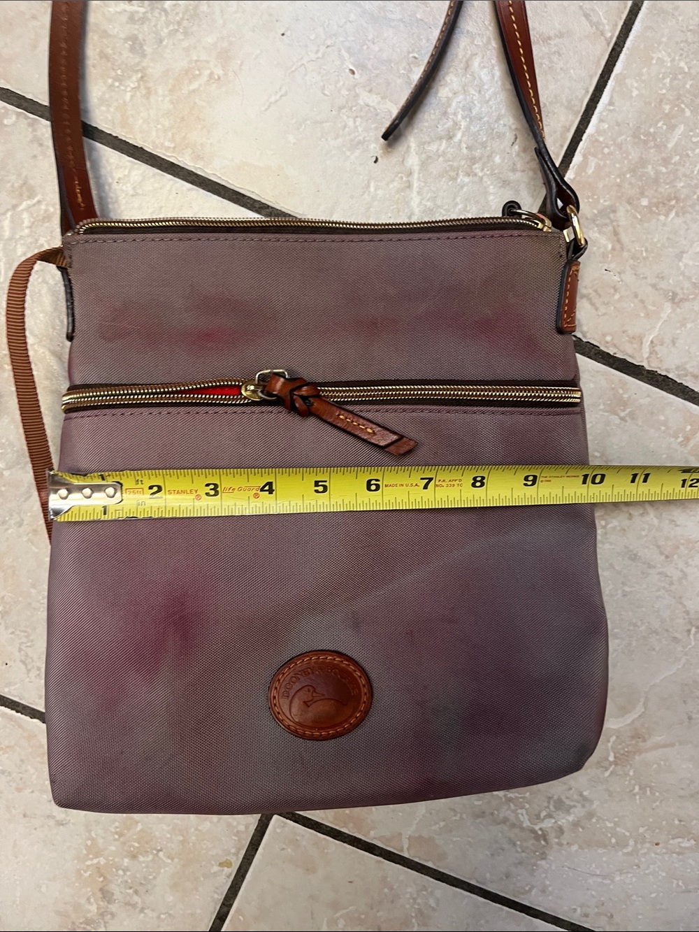 Dooney & Bourke Grey Nylon Crossbody Bag DAMAGED - Picture 15 of 16